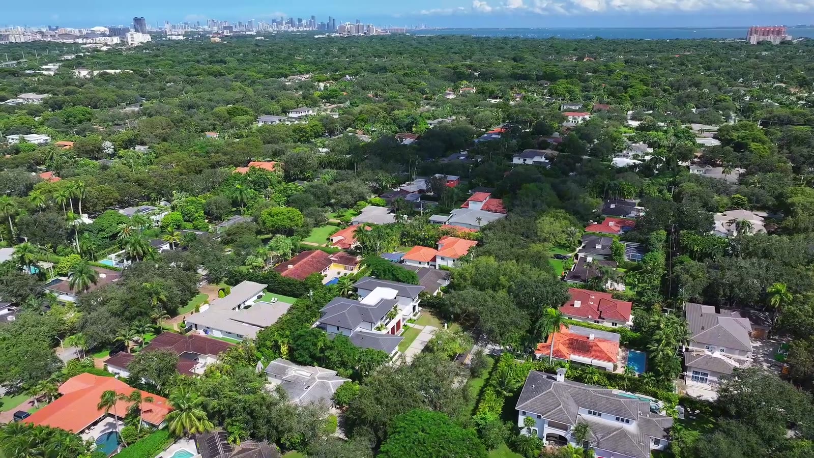 Aerial of the Coral Gables neighborhood