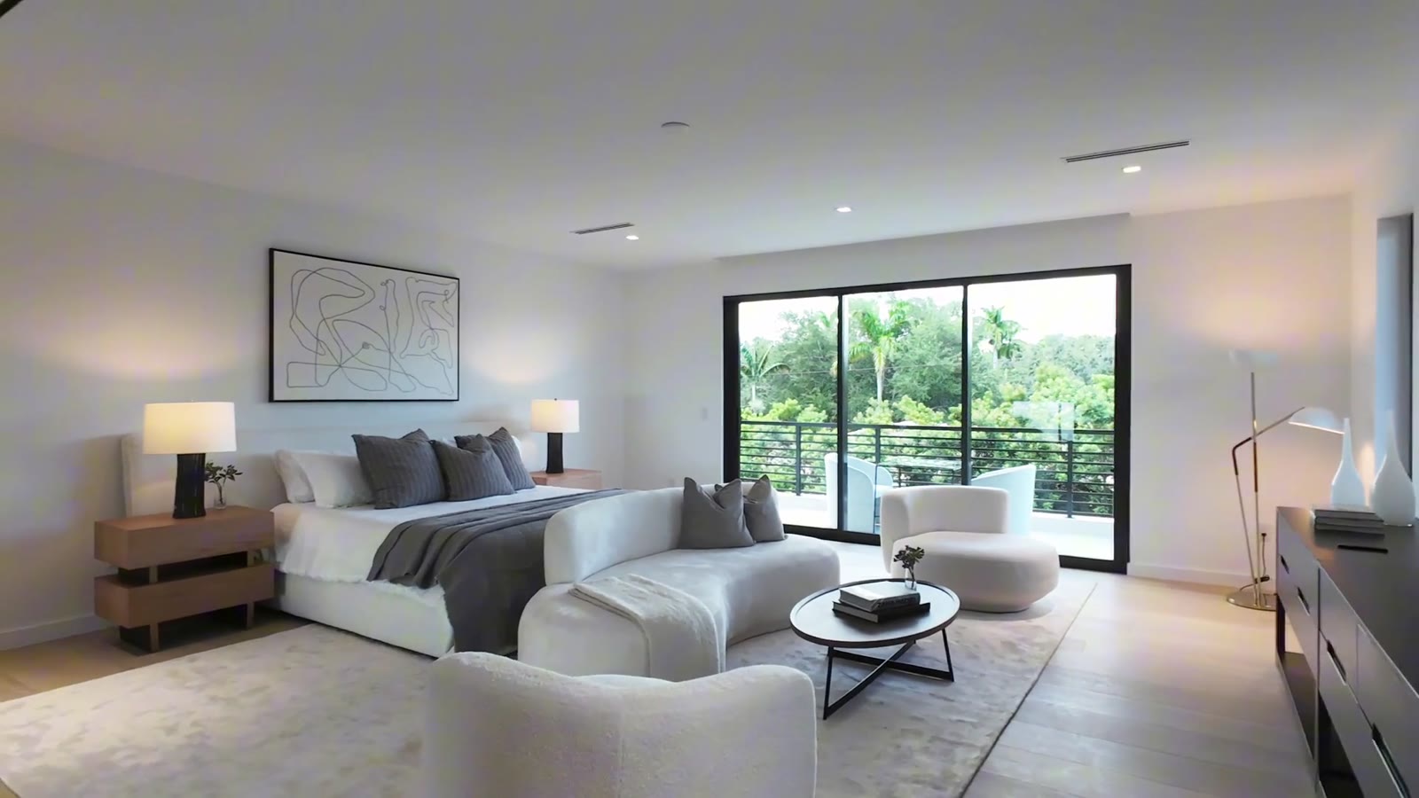 Primary suite with garden views